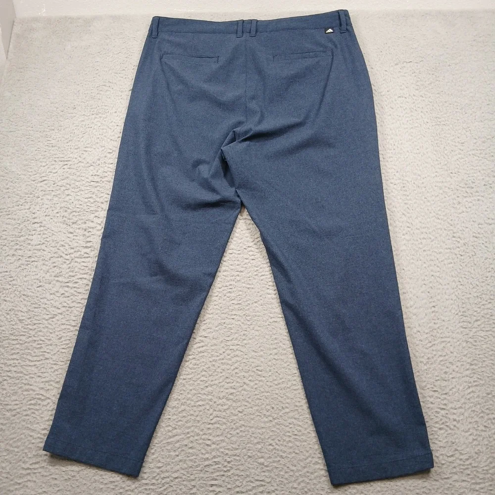 Adidas‎ Golf Pants Men 36x32 Blue Performance Stretch Flat Front Trousers